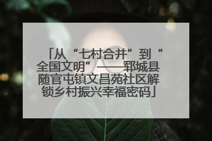 从“七村合并”到“全国文明”——郓城县随官屯镇文昌苑社区解锁乡村振兴幸福密码