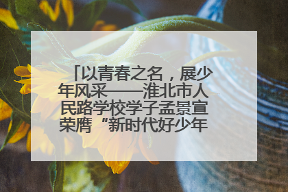 以青春之名，展少年风采——淮北市人民路学校学子孟景宣荣膺“新时代好少年”荣誉称号