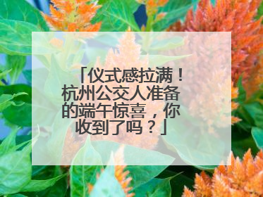 仪式感拉满！杭州公交人准备的端午惊喜，你收到了吗？