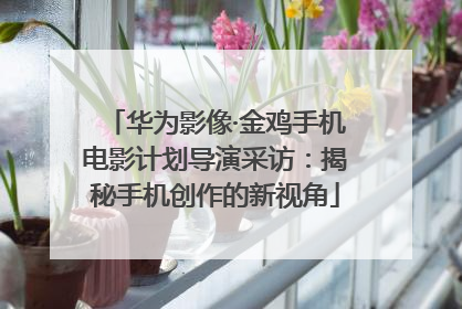 华为影像·金鸡手机电影计划导演采访：揭秘手机创作的新视角