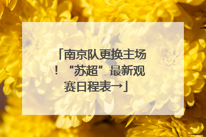 南京队更换主场！“苏超”最新观赛日程表→