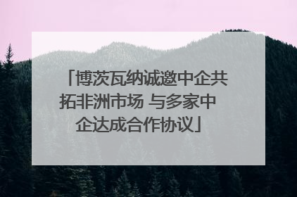 博茨瓦纳诚邀中企共拓非洲市场 与多家中企达成合作协议