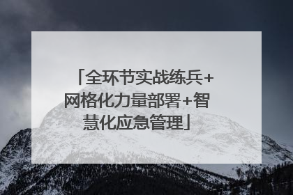 全环节实战练兵+网格化力量部署+智慧化应急管理