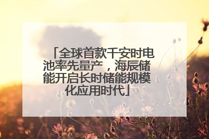 全球首款千安时电池率先量产，海辰储能开启长时储能规模化应用时代