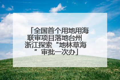 全国首个用地用海联审项目落地台州 浙江探索“地林草海”审批一次办