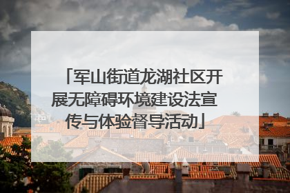 军山街道龙湖社区开展无障碍环境建设法宣传与体验督导活动