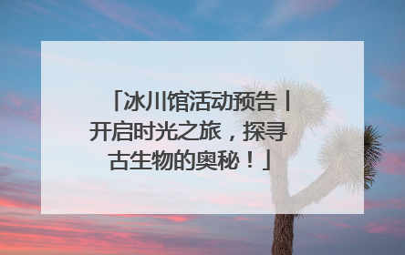 冰川馆活动预告丨开启时光之旅，探寻古生物的奥秘！