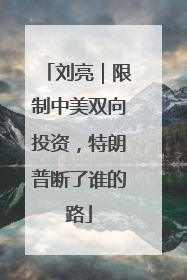 刘亮｜限制中美双向投资，特朗普断了谁的路