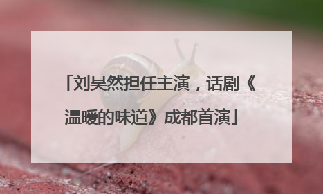 刘昊然担任主演，话剧《温暖的味道》成都首演
