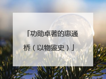功勋卓著的惠通桥（以物鉴史）