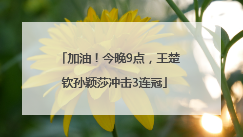 加油！今晚9点，王楚钦孙颖莎冲击3连冠