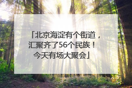 北京海淀有个街道，汇聚齐了56个民族！今天有场大聚会