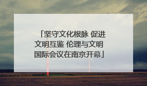 坚守文化根脉 促进文明互鉴 伦理与文明国际会议在南京开幕
