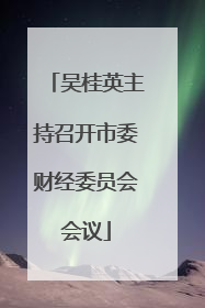 吴桂英主持召开市委财经委员会会议