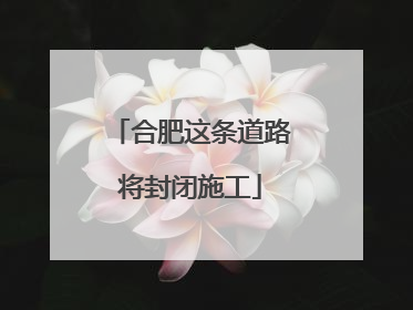 合肥这条道路将封闭施工