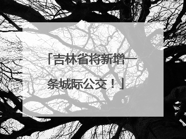 吉林省将新增一条城际公交！