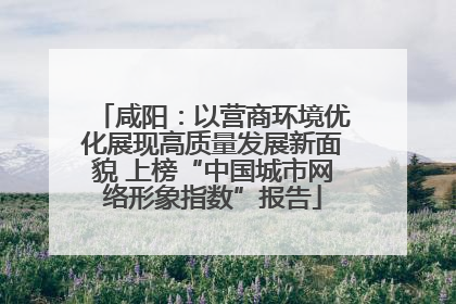 咸阳：以营商环境优化展现高质量发展新面貌 上榜“中国城市网络形象指数”报告