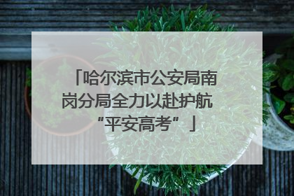 哈尔滨市公安局南岗分局全力以赴护航“平安高考”