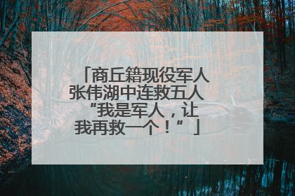 商丘籍现役军人张伟湖中连救五人 “我是军人，让我再救一个！”