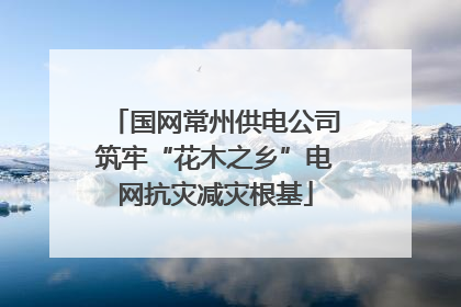 国网常州供电公司筑牢“花木之乡”电网抗灾减灾根基