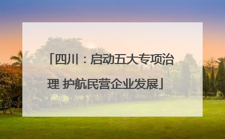 四川：启动五大专项治理 护航民营企业发展