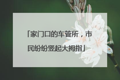 家门口的车管所，市民纷纷竖起大拇指