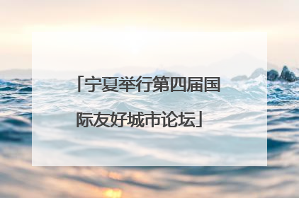 宁夏举行第四届国际友好城市论坛