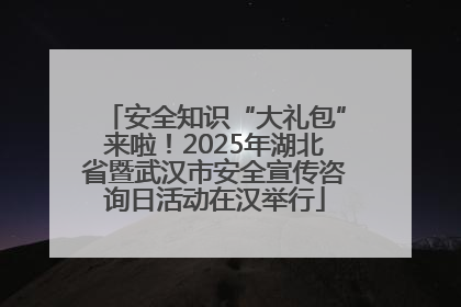 安全知识“大礼包”来啦！2025年湖北省暨武汉市安全宣传咨询日活动在汉举行
