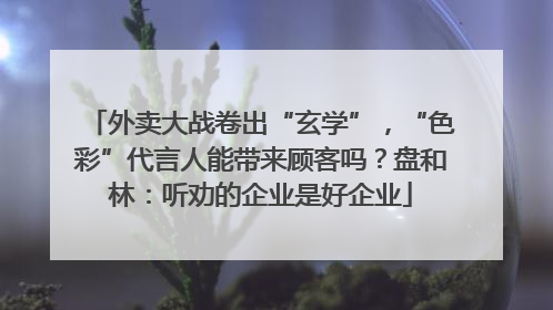 外卖大战卷出“玄学”，“色彩”代言人能带来顾客吗？盘和林：听劝的企业是好企业