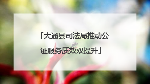 大通县司法局推动公证服务质效双提升