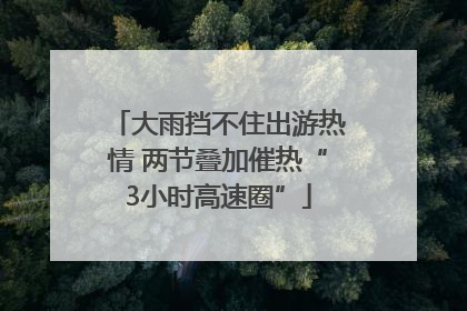 大雨挡不住出游热情 两节叠加催热“3小时高速圈”