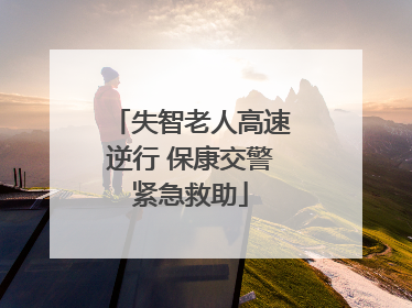 失智老人高速逆行 保康交警紧急救助
