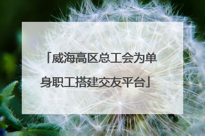 威海高区总工会为单身职工搭建交友平台
