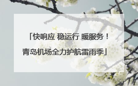 快响应 稳运行 暖服务！青岛机场全力护航雷雨季