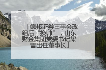 德邦证券董事会改组后“换帅”，山东财金集团党委书记梁雷出任董事长