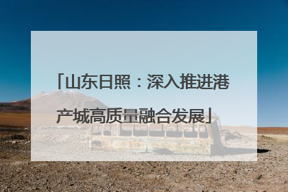 山东日照：深入推进港产城高质量融合发展