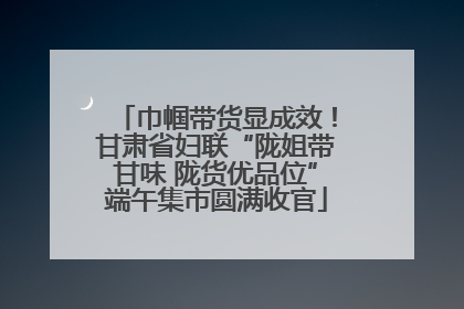 巾帼带货显成效！甘肃省妇联“陇姐带甘味 陇货优品位”端午集市圆满收官