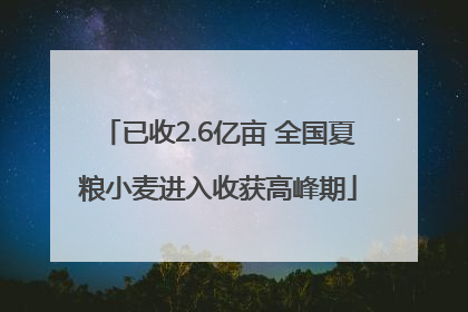 已收2.6亿亩 全国夏粮小麦进入收获高峰期