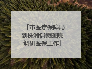 市医疗保障局到株洲恺德医院调研医保工作