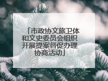 市政协文旅卫体和文史委员会组织开展提案督促办理协商活动