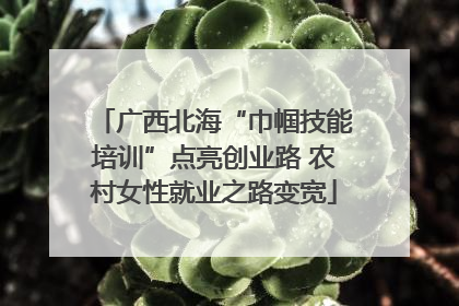 广西北海“巾帼技能培训”点亮创业路 农村女性就业之路变宽