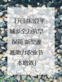 开封杞县平城乡全力抗旱保苗 新型灌溉助力农业节本增效