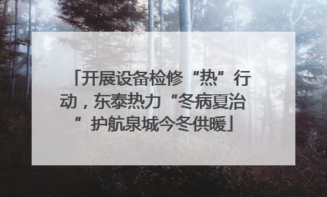 开展设备检修“热”行动，东泰热力“冬病夏治”护航泉城今冬供暖