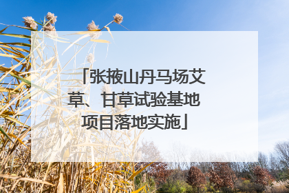 张掖山丹马场艾草、甘草试验基地项目落地实施