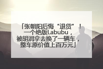 张朝阳后悔“退货”！一个绝版Labubu，被胡润拿去换了一辆车，整车原价值上百万元