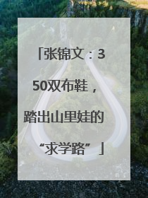张锦文：350双布鞋，踏出山里娃的“求学路”