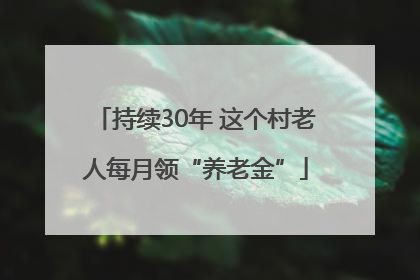 持续30年 这个村老人每月领“养老金”