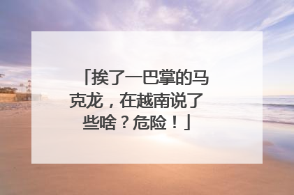挨了一巴掌的马克龙，在越南说了些啥？危险！