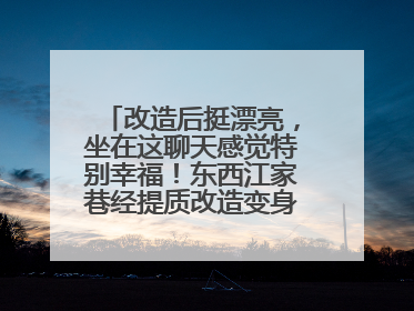 改造后挺漂亮，坐在这聊天感觉特别幸福！东西江家巷经提质改造变身居民自治幸福家