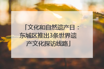 文化和自然遗产日：东城区推出3条世界遗产文化探访线路
